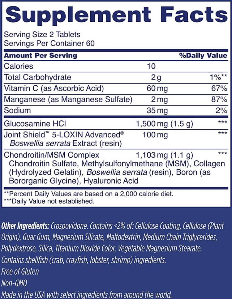 Osteo Bi Flex Ingredients List, Information and Facts