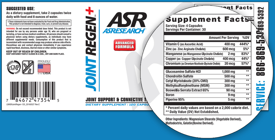 ASResearch Joint Regen Reviews - Read Its Supplement Facts!