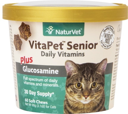 NaturVet VitaPet Senior Daily Vitamins Plus Glucosamine Cat Supplement