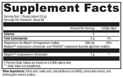 OptiMag Neuro Supplement Facts