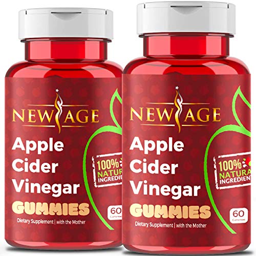 Apple Cider Vinegar Gummies by New Age - 2-Pack - 120 Count - Immunity & Detox - with The Mother, Gluten-Free, Vegan, Vitamin B9, B12, Pomegranate, Beetroot