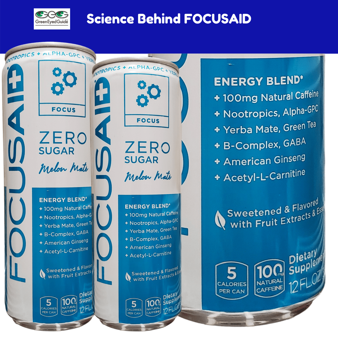 FOCUSAID nootropic energy drink hybrid front of label