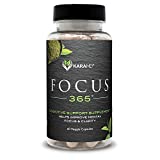 KaraMD Focus 365 | Doctor Formulated Natural & Non-GMO Enhanced Brain Support, Cognition & Memory Supplement for Men & Women | Natural Focus Supplement for Adults, 30 Servings