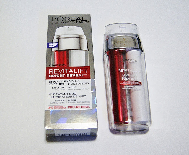 L'Oreal RevitaLift Bright Reveal Brightening Scrub Cleanser, Peel Pads, Overnight Moisturizer, Daily Lotion, Review, Beauty, Skincare, Toronto, Ontario, The Purple Scarf, Melanie.Ps, Ant-Aging