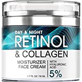 Retinol Cream for Face – Facial Moisturizer with Hyaluronic Acid and Collagen – Hydrating Face Lotion for Women and Men – Day and Night Anti-Aging Moisturizing Cream – For All Skin Types