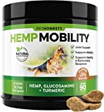 PetHonesty Hemp Hip & Joint Supplement for Dogs w/Hemp Oil & Hemp Powder - Glucosamine Chondroitin for Dogs w/Turmeric, MSM, Green Lipped Mussel, Dog Treats Improve Mobility,Reduces Discomfort - Bacon